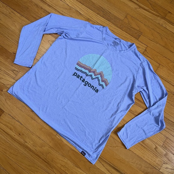 Patagonia Capilene Cool Daily Shirt Womens 2XL Blue Long Sleeve Graphic Tee Top - Picture 7 of 10